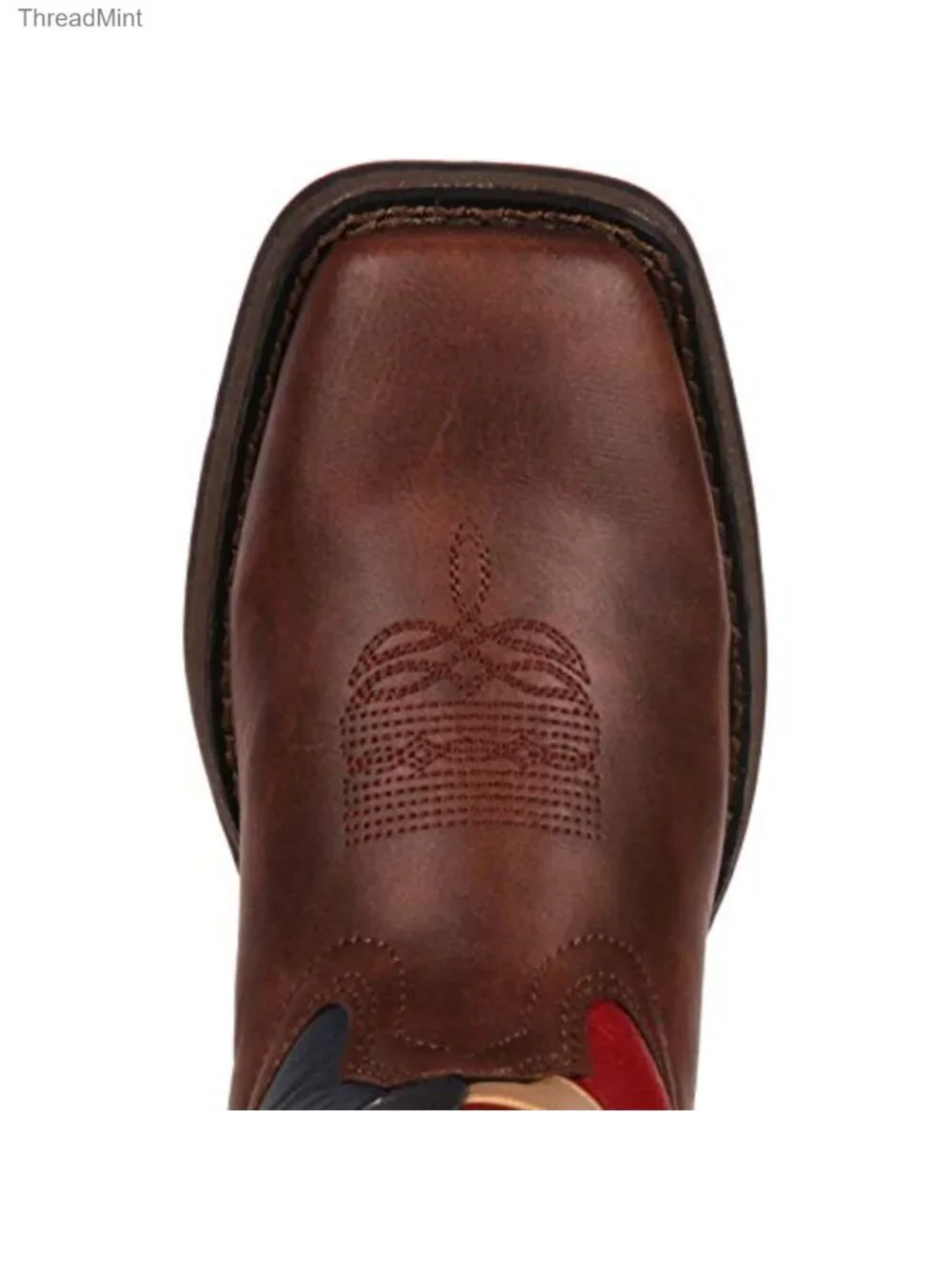 Kids Western Cowboy Boots Faux Leather Square Toe Pull-On